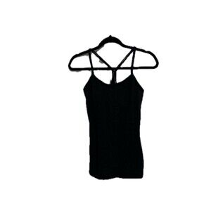 Lululemon Athletica Tank Top Size 4 Built in Bra Power Y Tank Black